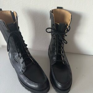 Sperry x John Legend Mens Tall Black Leather Lace-Up Boots